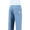 Calça Jeans de Tencel para Homem, Estilo Verão Fino, Corte Reto Largo Solto, Calça Casual Masculina Tamanho Grande, Calça Longa Ultra-Fina de Seda Gelada