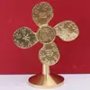 Adorno de Molino de Viento de Latón Escritorio de Oficina Pequeño Artículo de Cobre Cobre Puro Prosperidad Riqueza Atrayendo Ventilador Eléctrico