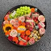 Caja de Regalo de Frutas y Flores del Festival de Mediados de Otoño Caja de Regalo Redonda Negra Paquete de Regalo Caja de Regalo para Cigarrillos Paquete de Materiales DIY