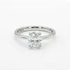 Anillo de Compromiso para Mujer Yuerxin S925 Plata de Ley Forma de Huevo de Paloma Venta al por Mayor Anillo Irregular con Forma de Huevo de Moissanita Exquisito y Sencillo