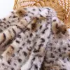Tela de Peluche de Visón con Estampado de Leopardo de Nieve para Abrigos de Otoño e Invierno, Juguetes, Cojines y Pantuflas
