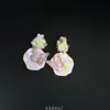 Pendientes Vintage de Mariposa Rosa y Flor para Mujer, Pendientes Únicos y Hermosos con Diseño de Nicho, Accesorios para Orejas Muy Atractivos
