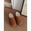 2024 Novos sapatos de algodão com forro de lã quente para neve, roupa feminina, sola grossa, chinelos preguiçosos, sapatos Mao Mao