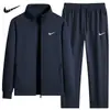 Traje deportivo casual popular para hombre transfronterizo, nuevo conjunto de dos piezas para hombre para primavera y otoño, cárdigan con sudadera, cuello alto y pantalones largos