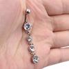 Aço inoxidável 316L 14G moda nova zircônia incrustada anel de umbigo fivela de umbigo piercing de unha umbigo joia