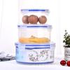 Juego de cajas de plástico para conservar la frescura, redondas, cuadradas, selladas para congelación, para horno microondas, refrigerador, caja de almacenamiento de frutas