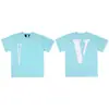 Camiseta Masculina de Manga Curta 2024 Estilo Igual Wang Yibo Oversize Casal Homens e Mulheres Comércio Exterior Amazon Marca Conjunta Big V Verão