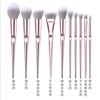 Pincel de Maquiagem Set 10 Cabelo macio Conjunto Completo para Iniciantes Escova Sombra Sombra Fundação Repair Brush Mini Travel Portable