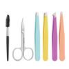 Pinzas Multifuncionales de Acero Inoxidable 96 para Cejas, Depilación de Cejas, Depilación de Barba, Cejas Deslizantes, Boca Plana Inclinada, Juego de Pegatinas para Doble Párpado