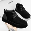 Sapatos Masculinos Birkenstock Inverno Novo Solado Macio High-End Estilo Old Money Camurça Casual Sapatos Masculinos de Couro Sapatos de Algodão Espessados com Forro de Lã