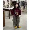 Sudadera de Dibujos Animados Coreanos para Niñas Otoño 2025 Conjunto de Moda con Mangas Largas y Pantalones de Chándal Ropa para Niños Ropa de Otoño