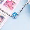 Venda Quente Transfronteiriça 8 Pingando Cor de Óleo Flor de Cerejeira Liga Miçanga Furo Grande Pulseira de Miçangas Acessórios de Joalheria DIY Miçanga Furo Grande