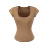 Blusa Manga Curta Immortal Small T Lyocell Tencel Gola U Grande Sensação Pura de Transparência Multicor Slim-fit Camiseta Modeladora