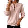 Moletom pullover outono novo com bordado, top casual de manga longa com meio zíper para mulheres, comércio exterior transfronteiriço Amazon europeu e americano 2026