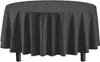Color Sólido Blanco Negro Redondo Tela Restaurante Conferencia Evento Fiesta Desechable Mantel Redondo Cuadros Personalizable Mesa de Comedor