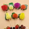 Palito decorativo desechable de piña estéreo creativo palito de fruta al por mayor palillo de dientes de flamenco tapón para hornear fiesta