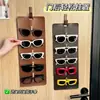 Bolsa Cordão para Óculos de Sol em Couro Retrô Uso Doméstico Grande Capacidade Bolsa de Armazenamento de Óculos Montada na Parede Bolsa de Armazenamento Display para Óculos de Sol Óculos de Sol
