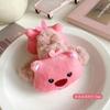 Correa de muñeca Castor Pequeño Rosa Banda para el cabello Loopy Cuerda para el cabello Banda para el cabello de Peluche Castor Pasador diadema de dibujos animados dulce y linda
