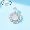 Nuevo Colgante Femenino Color Platino Portafoto Vacío Holder de Collar de Cobre Accesorios para Joyería DIY Incrustado con Materiales Preciosos Portafoto Vacío de Buda Imitación 925