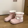 Botas de Nieve Casuales Simples con Adorno de Encaje con Cordones para Mujer 2026 Nuevo Llegado de Invierno Cálidas con Felpa Antideslizantes Botines Cortos de Piel