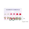 Pendientes de Navidad Europeos y Americanos Set de Pendientes de Navidad Copo de Nieve Campana Pendientes de Navidad Árbol de Navidad Pendientes de Navidad Transfronterizos