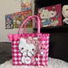Bolsa Tejida a Mano de Gatito Gran Capacidad Cesta de Verduras DIY Bolsa de Playa Bolso de Recuerdo Bolsa de Regalo Navideño Bolsa