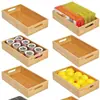 Caja de Almacenamiento para Cajón de Refrigerador de Gabinete de Madera Personalizado, Canasta Creativa para Frutas y Verduras, Charola para Café, Almacenamiento de Cucharas para Vajilla