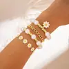 Conjunto de Pulseras de Perlas de Imitación de Múltiples Capas con Forma de Corazón, Moda Transfronteriza Europea y Americana, Elegante y de Alta Gama, Conjunto de Joyería de Pulseras de Perlas