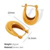 Pendiente de aro hueco cilíndrico grueso de acero de titanio simple europeo y americano para mujer, pendientes lisos de acero de titanio chapado en oro sólido de 18 quilates, joyería