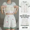 Pijama com Bojo para Mulheres, Novo Estilo de Verão, Tamanho Grande Manga Curta Shorts, Estilo Popular Desenho Animado Fofo, Roupa de Casa para Estudantes