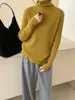 Suéter Base de Punto Canalé de Cuello Alto Estilo Coreano Nuevo Otoño e Invierno 2025 para Mujer, Suéter Interior Simple Versátil de Gama Alta de Moda