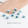 Cuentas Redondas de Cerámica con Diseño de Hilo Azul Esmaltado en Horno, Cuentas Sueltas para Collares y Pulseras, Kit de Materiales para Bisutería Hecha a Mano, Accesorios para Joyería DIY