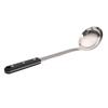 Colher Espátula de Aço Inoxidável Pérola Negra de Fábrica Três Centígrados Isolamento Térmico Cabo de Nylon Preto Colher para Panela de Cozinha Colher para Panela de Fritar