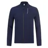 Jaqueta Esportiva de Manga Longa Masculina Amazon Moda Gola Lapela Zíper Longo Roupa Casual Top Corrida Roupas Fitness