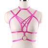 Ropa de mujer con arnés de bambú para adulto, arnés de lencería sexy de tres puntos hueco, sujetador sexy ajustable O0581