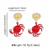 13466 pendientes creativos transfronterizos de aleación con colgante de langosta roja de gota de aceite, collar de temperamento de verano para vacaciones en la playa