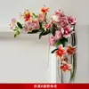 Decoración de habitación de boda con arreglos florales temáticos de amor, incluyendo flores artificiales de esquina, decoración de habitación de boda y coronas artificiales para las habitaciones de los novios, con caracteres auspiciosos