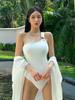 Traje de Baño Triangular Entero Nuevo 2025 para Mujer Cubre Vientre Adelgazante Vacaciones de Playa Aguas Termales Traje de Baño [Envío Directo]