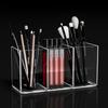 Cilindro de Almacenamiento de Brochas de Maquillaje Acrílico Transparente Tocador Lápiz Labial Lápiz de Cejas Sombra de Ojos Escritorio Espejo de Gabinete Almacenamiento de Cosméticos