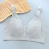 Sujetador tipo camiseta interior para madre Zhangyan para mediana edad y ancianos, cierre delantero, fino, sin aros, push-up, talla grande, con tirantes ajustables