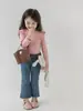 Pantalones Largos Ajustados de Moda Primavera y Otoño Wulibu-2026 para Niñas, Estilo Coreano Ligeramente Acampanados de Mezclilla Casual
