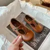 Zapatos Mary Jane de Cuero para Niñas, Estilo Primavera y Otoño, Suela Suave, Antideslizantes, Zapatos de Princesa Estilo Británico para Niños de 3 a 6 Años