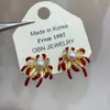 Pendientes de Fuegos Artificiales Perla Roja con un Diseño de Nicho, Únicos y Versátiles, Pendientes de Moda con un Toque de Lujo Ligero y de Alta Gama, Elegantes Accesorios para Orejas
