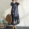 Vestido de Verano para Mujer 2026 de Algodón y Seda, Holgado y Adelgazante, Cuello de Camisa, Falda Acampanada Elegante, Vestido de Playa de Rayón
