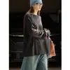 Nuevo Estilo Coreano de Principios de Otoño Camiseta Casual y Cómoda de Cuello Redondo Holgada Básica Aspecto Adelgazante Transpirable y Cómoda Top Multicolor
