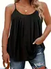 Nuevo Top de Tirantes de Verano para Mujer 2025 Transfronterizo Amazon con Tirantes Finos Plisados, Top Holgado Casual al por Mayor