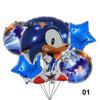 Nuevo globo de aluminio de caricatura de Sonic the Hedgehog fiesta de cumpleaños sonido Chico Modelado traje infantil al por mayor