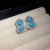 Pendientes de calabaza de diamante de aguja plateada nueva tendencia de moda china Joker traje de joyería de alta gama nicho venta al por mayor