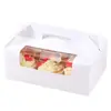 Caja de Empaque para Cupcakes de 2/4/6 Bolsita con Ventana Caja para Muffins Caja de Empaque para Postres Tartas Horneados