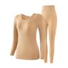 Conjunto de Roupa Íntima Térmica Sem Costura Outono e Inverno Camada Base Modeladora Controle de Barriga Levanta Quadril Tops e Calças Térmicas
